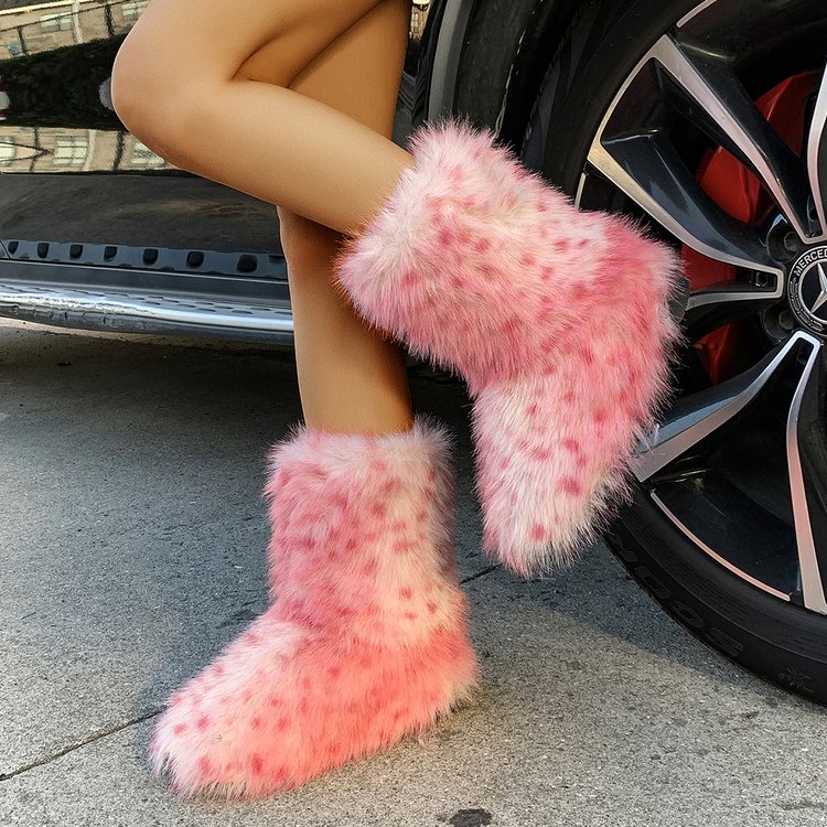 COLOR FUR SNOW BOOTS &D827-1